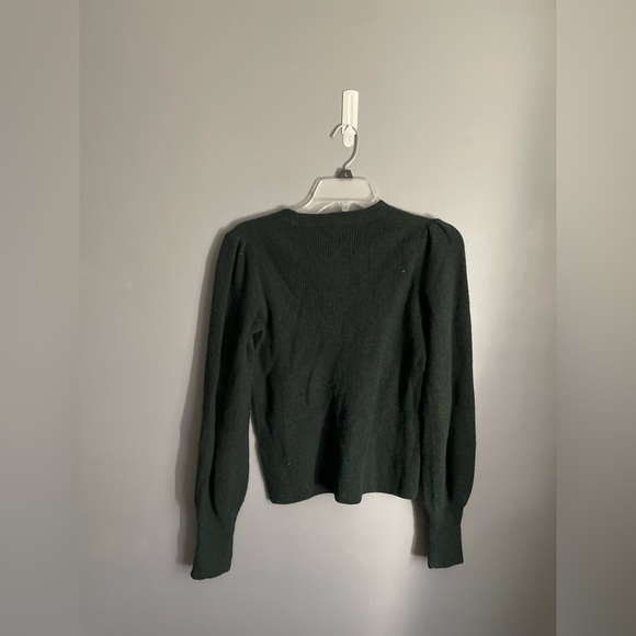 Madewell Forest Green Ribbed Puff Sleeve Sweater Size XXS - Picture 3 of 4